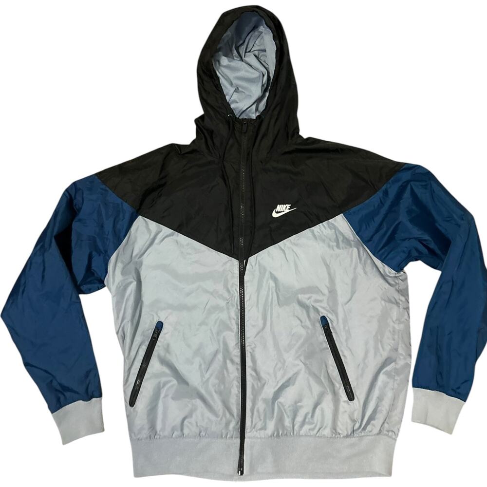 Nike | Vintage Rare Windrunner Jacket Windbreaker Nylon Glanz Blue Black Medium
